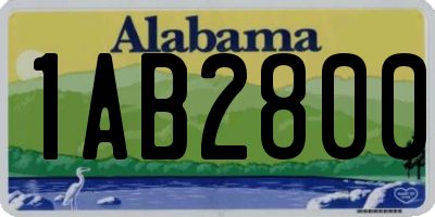 AL license plate 1AB2800