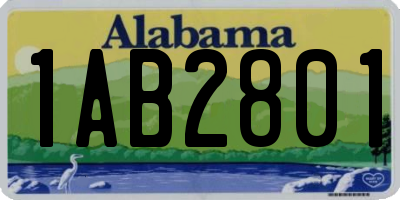 AL license plate 1AB2801