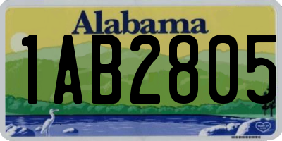 AL license plate 1AB2805