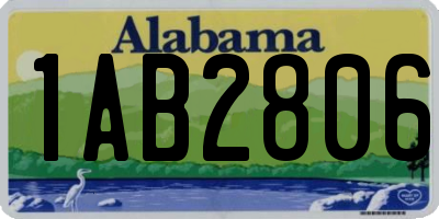 AL license plate 1AB2806