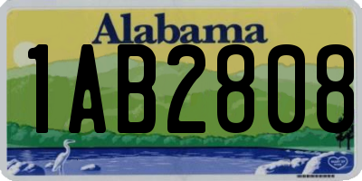 AL license plate 1AB2808