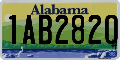 AL license plate 1AB2820