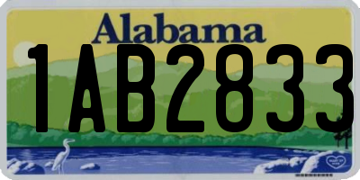 AL license plate 1AB2833