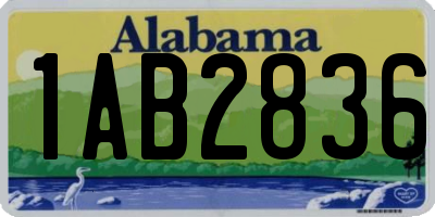 AL license plate 1AB2836