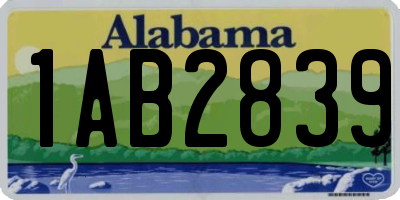 AL license plate 1AB2839