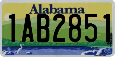 AL license plate 1AB2851