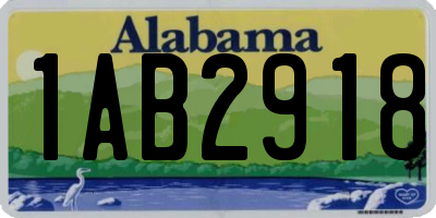 AL license plate 1AB2918