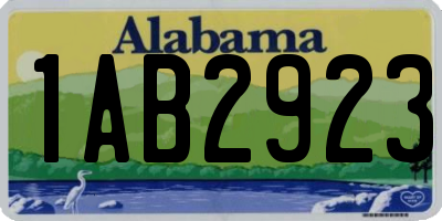 AL license plate 1AB2923