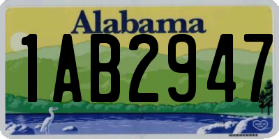 AL license plate 1AB2947