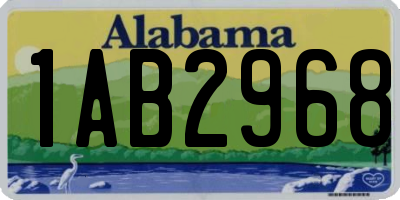 AL license plate 1AB2968