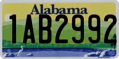 AL license plate 1AB2992