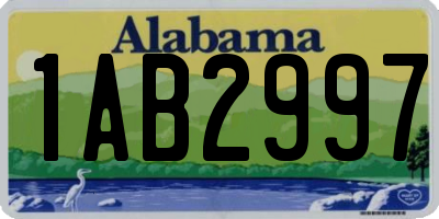AL license plate 1AB2997