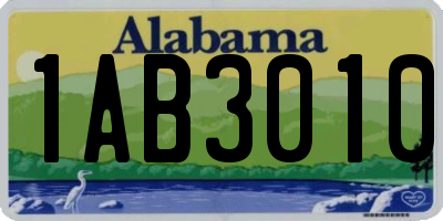 AL license plate 1AB3010