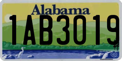 AL license plate 1AB3019