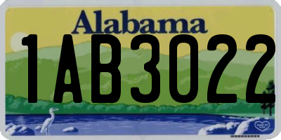 AL license plate 1AB3022