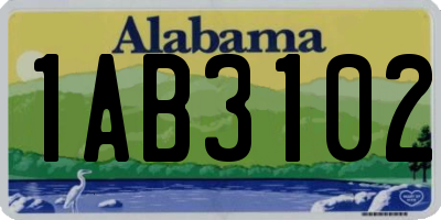 AL license plate 1AB3102