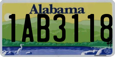 AL license plate 1AB3118