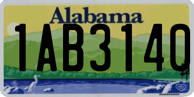 AL license plate 1AB3140