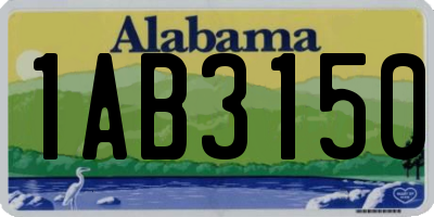 AL license plate 1AB3150