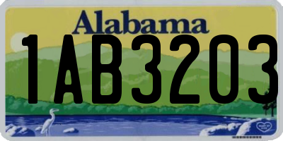 AL license plate 1AB3203