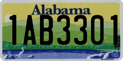 AL license plate 1AB3301