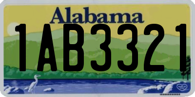 AL license plate 1AB3321