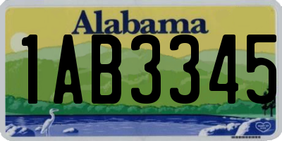 AL license plate 1AB3345