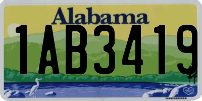 AL license plate 1AB3419