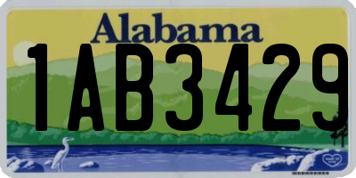 AL license plate 1AB3429