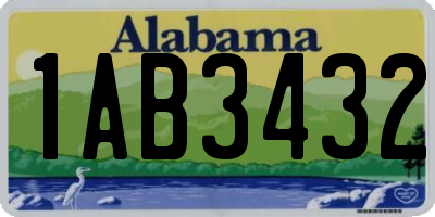 AL license plate 1AB3432