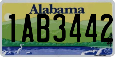 AL license plate 1AB3442