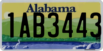 AL license plate 1AB3443