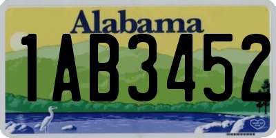 AL license plate 1AB3452