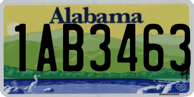 AL license plate 1AB3463