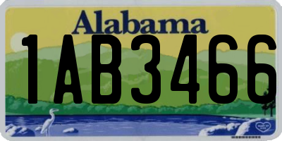 AL license plate 1AB3466