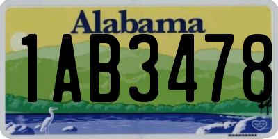 AL license plate 1AB3478