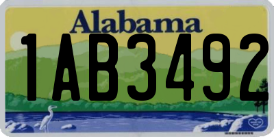 AL license plate 1AB3492