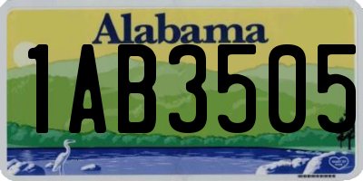 AL license plate 1AB3505