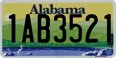 AL license plate 1AB3521