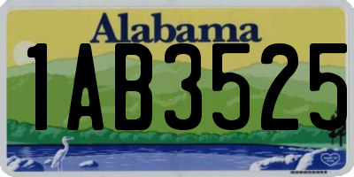 AL license plate 1AB3525