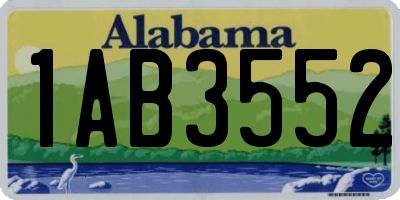 AL license plate 1AB3552