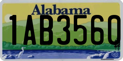 AL license plate 1AB3560