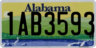 AL license plate 1AB3593