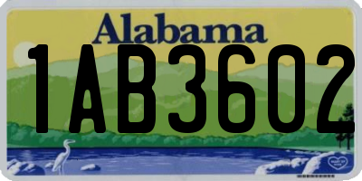 AL license plate 1AB3602