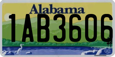 AL license plate 1AB3606