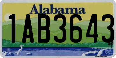 AL license plate 1AB3643