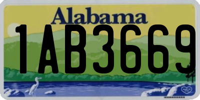 AL license plate 1AB3669