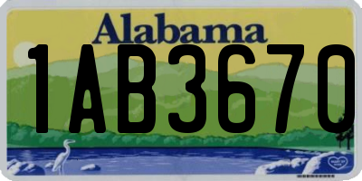 AL license plate 1AB3670