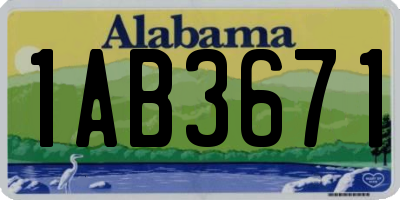 AL license plate 1AB3671