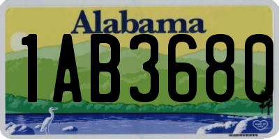 AL license plate 1AB3680